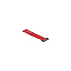 Delock Klett-Kabelbinder mit Schlaufe L 190 x B 25 mm rot 5 Stück