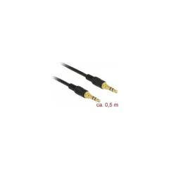 Delock Klinkenkabel 3.5 mm 3 Pin Stecker to Stecker 0.5 m schwarz