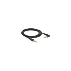 Delock Klinkenkabel 3.5 mm 3 Pin Stecker to Stecker gewinkelt 2 m schwarz