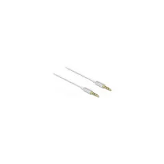 Delock Klinkenkabel 3.5 mm 4 Pin Stecker zu Stecker Ultra Slim 0.5 m weiß