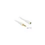 Delock Klinkenverlängerungskabel 3.5 mm 3 Pin Stecker zu Buchse 1 m weiß