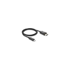 Delock Koaxiales USB Type-CTM zu DisplayPort Kabel (DP Alt Mode) 4K 60 Hz mit Geflechtmantel 1 m