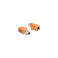 Delock M12 Adapter A-kodiert 8 Pin Buchse zu RJ45 Buchse Cat.5e mit Befestigungsloch gerade orange
