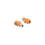 Delock M12 Adapter A-kodiert 8 Pin Buchse zu RJ45 Buchse Cat.5e mit Befestigungsloch gerade orange