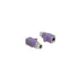 Delock M12 Adapter D-kodiert 4 Pin Buchse zu RJ45 Buchse Cat.5e mit Befestigungsloch gerade violett