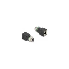 Delock M12 Adapter D-kodiert 4 Pin Buchse zu RJ45 Buchse gerade