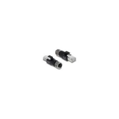 Delock M12 Adapter D-kodiert 4 Pin Buchse zu RJ45 Stecker schwarz