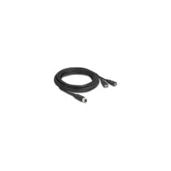 Delock M12 Kabel A-kodiert 8 Pin Buchse zu 2 x USB 2.0 Typ-A Buchse 5 m schwarz