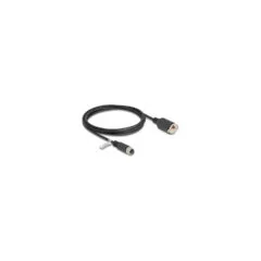 Delock M12 Kabel A-kodiert 8 Pin Buchse zu RJ45 Buchse zum Einbau Cat.5e FTP 2 m schwarz