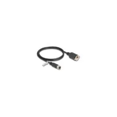 Delock M12 Kabel D-kodiert 4 Pin Buchse zu RJ45 Buchse zum Einbau Cat.5e FTP 1 m schwarz