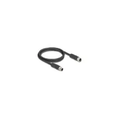 Delock M12 Kabel L-kodiert 4 Pin Stecker zu Buchse PUR schleppkettentauglich 2 m schwarz