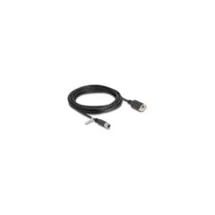 Delock M12 Kabel X-kodiert 8 Pin Buchse zu RJ45 Buchse zum Einbau Cat.6A S FTP 5 m schwarz