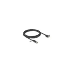 Delock M12 Kabel X-kodiert 8 Pin Buchse zu RJ45 Stecker mit Schrauben Cat.6A S FTP 3 m schwarz