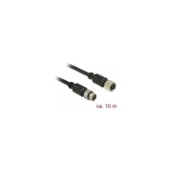 Delock M8 Sensor- Aktorverlängerungskabel 6 Pin Stecker zu M8 6 Pin Buchse wasserdicht 10 m