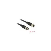 Delock M8 Sensor- Aktorverlängerungskabel M8 6 Pin Stecker zu M8 6 Pin Buchse wasserdicht 2 m