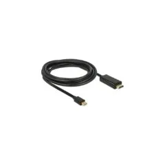 DELOCK Mini DisplayPort to HDMI-A Cable - Model 83700 - 3 m, Black, Gold-Plated Connectors