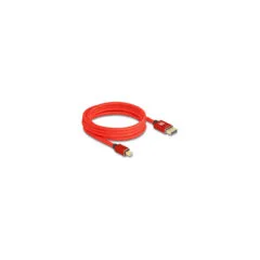 Delock Mini DisplayPort zu DisplayPort Kabel 8K 60 Hz 3 m rot Metall ohne Einrastfunktion