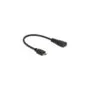 DeLOCK Mini HDMI-C to HDMI-A Cable - 0.23 m - Black