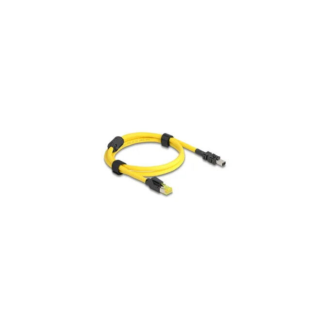 Delock Mini I O 8 Pin D-Form Typ 2 Stecker zu RJ45 Stecker Cat.6 Kabel 1 m gelb — image 2