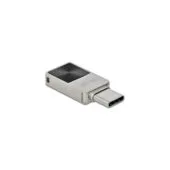 Delock Mini USB-C 64GB Flash Drive - USB 3.2 Gen1 (5Gbps), Metal Housing, Silver