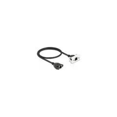 Delock Netzwerk Verlängerungskabel für Easy 45 Modul S FTP RJ45 Buchse zu RJ45 Buchse Cat.6A 50 cm schwarz weiß