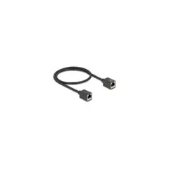 Delock Netzwerk Verlängerungskabel Kupplung RJ45 Buchse zu RJ45 Buchse Cat.6A S FTP 0.5 m schwarz