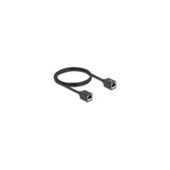 Delock Netzwerk Verlängerungskabel Kupplung RJ45 Buchse zu RJ45 Buchse Cat.6A S FTP 1 m schwarz