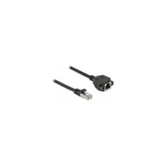 Delock Netzwerk Verlängerungskabel S FTP RJ45 Stecker zu RJ45 Buchse Cat.6A 5 m schwarz