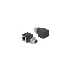 Delock Netzwerkadapter M12 D-kodiert 4 Pin Buchse zu RJ45 Buchse