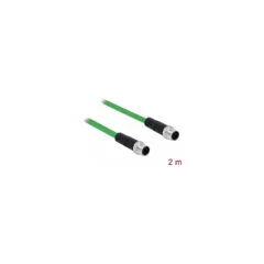 Delock Netzwerkkabel M12 D-kodiert 4 Pin Stecker zu Stecker TPU 2 m