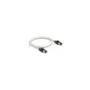 Delock Netzwerkkabel RJ45 Stecker zu Stecker Cat.6A S FTP mit drehbarer Farbmarkierung 1 m weiß