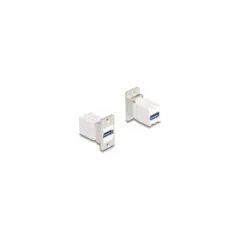 Delock Panel Mount Kupplung USB 5 Gbps Typ-A Buchse zu USB Typ-A Buchse konisch