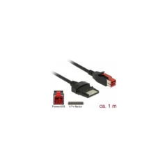 Delock PoweredUSB Kabel Stecker 24 V to 8 Pin Stecker 1 m für POS Drucker und Terminals