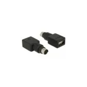DELOCK PS/2 to USB Type-A Adapter - 65898 - Black Stainless Steel
