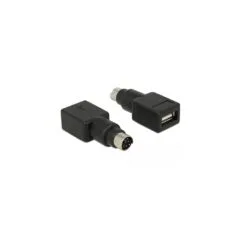 DELOCK PS/2 to USB Type-A Adapter - 65898 - Black Stainless Steel