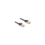 Delock RJ45 Flachband Netzwerkkabel mit Geflechtmantel Cat.6A U FTP Stecker zu Stecker 1 m schwarz