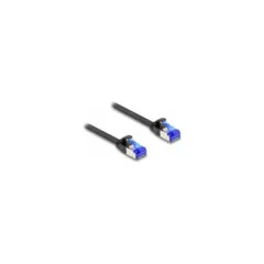 Delock RJ45 Flachband Patchkabel Stecker zu Stecker Cat.6A flexibel 2 m schwarz