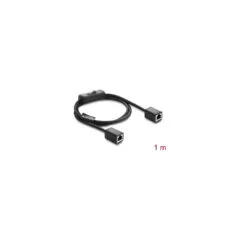 Delock RJ45 Kabel Buchse zu Buchse mit Schalter Cat.6 F UTP 1 m - Netzwerkschaltung schwarz