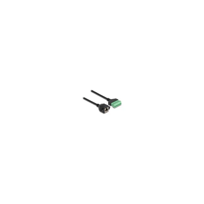 Delock RJ45 Kabel Cat.6 Buchse zu Terminalblock Adapter zum Einbau 2 m 2-teilig — image 2