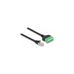 Delock RJ45 Kabel Cat.6 Stecker zu Terminalblock Adapter 1 m 2-teilig