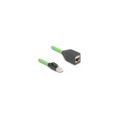 Delock RJ45 Netzwerk Verlängerungskabel Cat.6A Stecker zu Buchse SF UTP schleppkettentauglich PUR (TPU) 1 m grün
