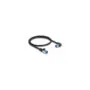 Delock RJ45 Netzwerkkabel Cat.6A S FTP gerade rechts gewinkelt 0.5 m schwarz