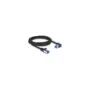 Delock RJ45 Netzwerkkabel Cat.6A S FTP gerade rechts gewinkelt 3 m schwarz