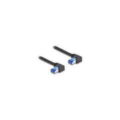 Delock RJ45 Netzwerkkabel Cat.6A S FTP rechts gewinkelt 2 m schwarz