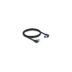 Delock RJ45 Netzwerkkabel Cat.6A S FTP rechts links gewinkelt 1 m schwarz