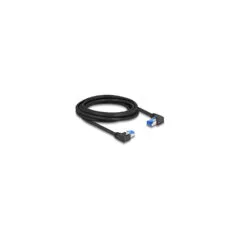 Delock RJ45 Netzwerkkabel Cat.6A S FTP rechts links gewinkelt 3 m schwarz