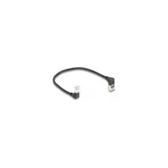 Delock RJ45 Netzwerkkabel Cat.6A S FTP Slim 90° oben unten gewinkelt 0.25 m schwarz