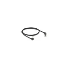 Delock RJ45 Netzwerkkabel Cat.6A S FTP Slim 90° oben unten gewinkelt 1 m schwarz