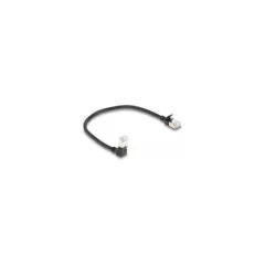 Delock RJ45 Netzwerkkabel Cat.6A S FTP Slim 90° unten gewinkelt gerade 0.25 m schwarz