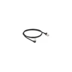 Delock RJ45 Netzwerkkabel Cat.6A S FTP Slim 90° unten gewinkelt gerade 1 m schwarz